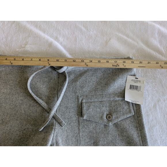 DKNY Wool Pants Size Small 38x31 Wide Leg‎ Casual Drawstring Lounge Relaxed Gray - Picture 7 of 9